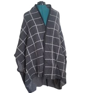 ST. John Wool Poncho With Lamb Leather Trim.